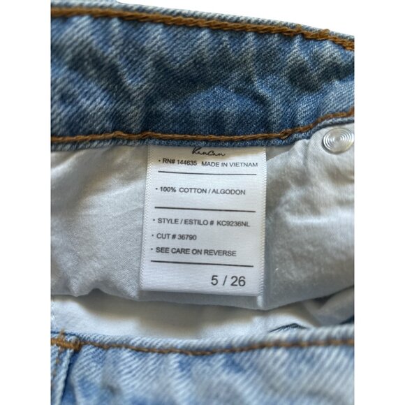 KanCan Denim Shorts Womens 5 26 Blue Distressed Ripped Raw Hem Mid Rise Casual - Picture 3 of 7